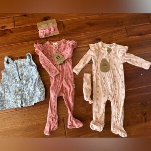 Pink and Cream Kids One Piece Footies